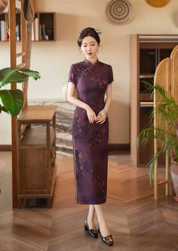 Kf Sc729575fe22a433193f683909d9d9c11o 2024 Spring Summer New Long Qipao Daily Retro Chinese Style Improvement Elegant Qipao Spring/Summer New Long Qipao Daily Retro Chinese Style Improvement Elegant Qipao