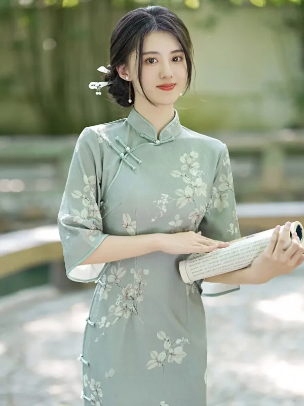 Kf Sc959184180b741e0aeb457011ac834e6p New Summer Vintage Elegant Cheongsam Chinese Traditional Qipao Mid Sleeve Dress For Women Clothing New Summer Vintage Elegant Cheongsam Chinese Traditional Qipao Mid Sleeve Dress for Women Clothing