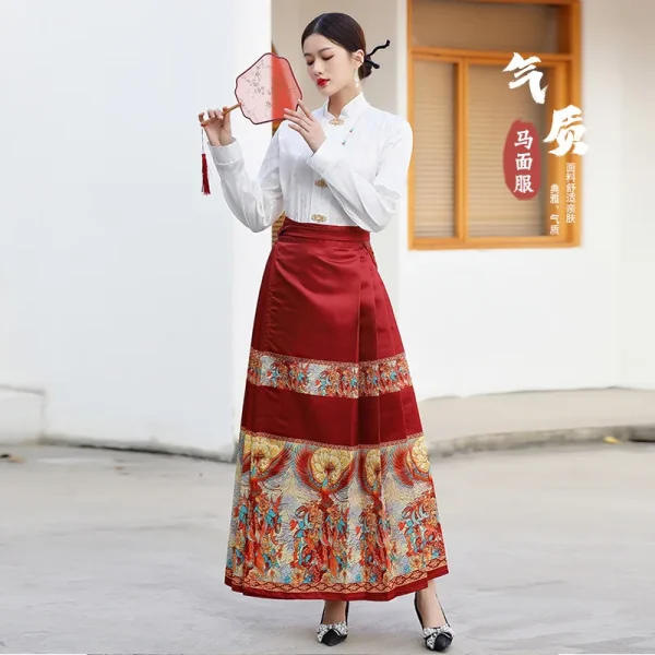 Kf Sc9df833ceede4ab69c9de95dc11f0adco Women S Modern Hanfu 2pc Set Bamboo Garden Mamianqun Ancient Chinese Costume Women's Modern Hanfu 2pc Set Bamboo Garden Mamianqun Ancient Chinese Costume