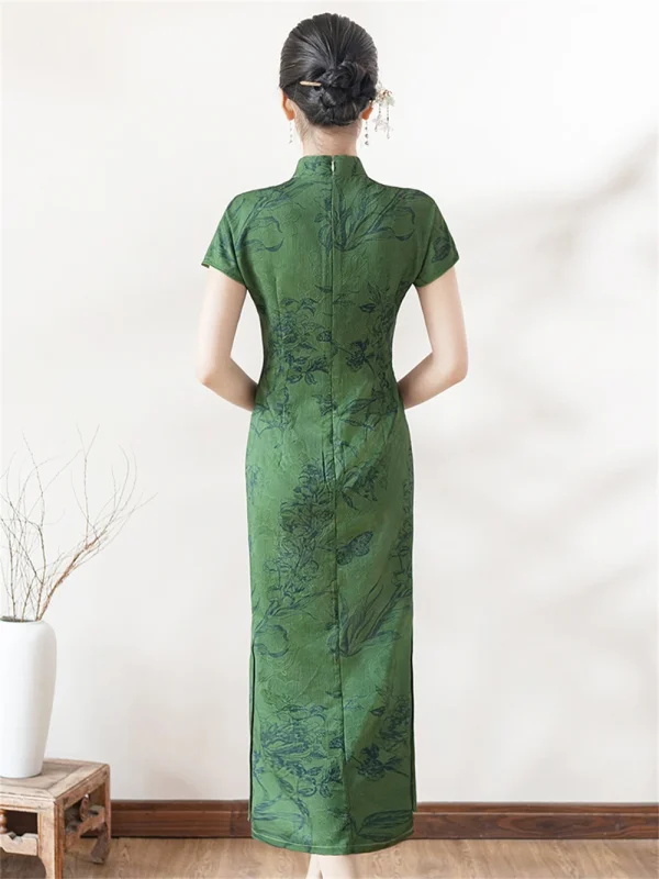 Kf Scc04694903f9459b9b07657df558106dq New Women S Chinese Traditional Qipao Summer Youth Style Elegant Green Jacquard Improved Short Sleeved Slim New Women' s Chinese Traditional Qipao Summer Youth Style Elegant Green Jacquard Improved Short-sleeved Slim Fit Cheongsam Dress