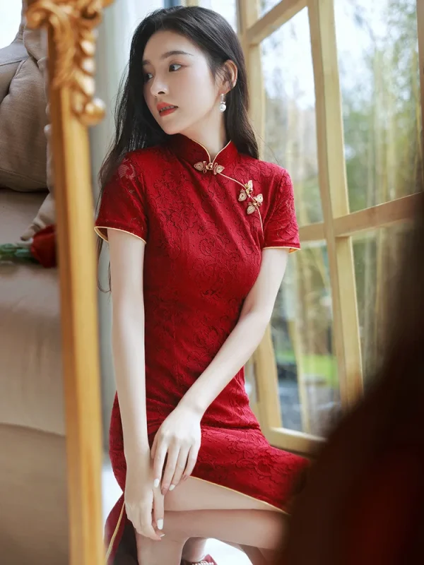 Kf Scc4e3642605a480f956782ce77b6d259c Red Cheongsam Dress Bride S Chinese Festival Wedding Dress Women S Long Lace Women Slim Lady Red Cheongsam Dress Bride's Chinese Festival Wedding Dress Women's Long Lace Women Slim Lady Qipao