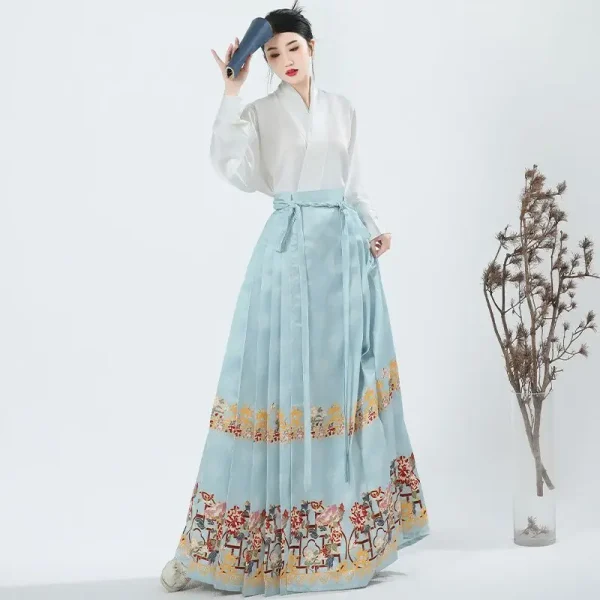 Kf Scd1c2bbb5d844a86960317018955a8aba Peony Fairy Hanfu Female Aircraft Sleeves Woven Gold Makeup Flower Horse Face Skirt Embroidered Long Daily Peony Fairy Hanfu Female Aircraft Sleeves Woven Gold Makeup Flower Horse Face Skirt Embroidered Long Daily Style Printing