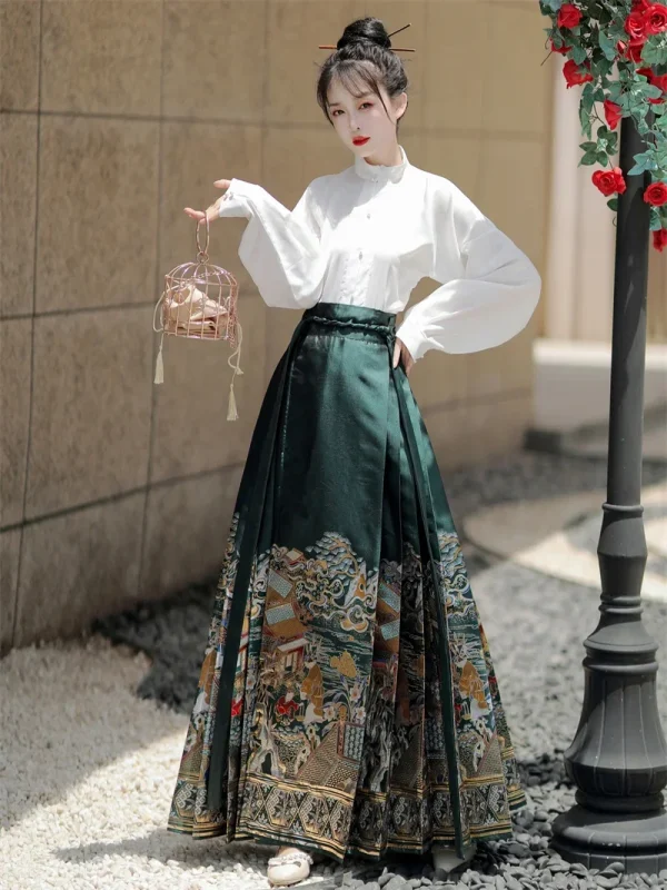 Kf Scd323801dfa347a5bb4393bdfe86b8335 Original Hanfu Skirt Chinese Style Costume Mamianqun Ming Horse Face Dress Improved Ming Dynasty Ancient Traditional Original Hanfu Skirt Chinese Style Costume Mamianqun Ming Horse Face Dress Improved Ming Dynasty Ancient Traditional Daily Wear