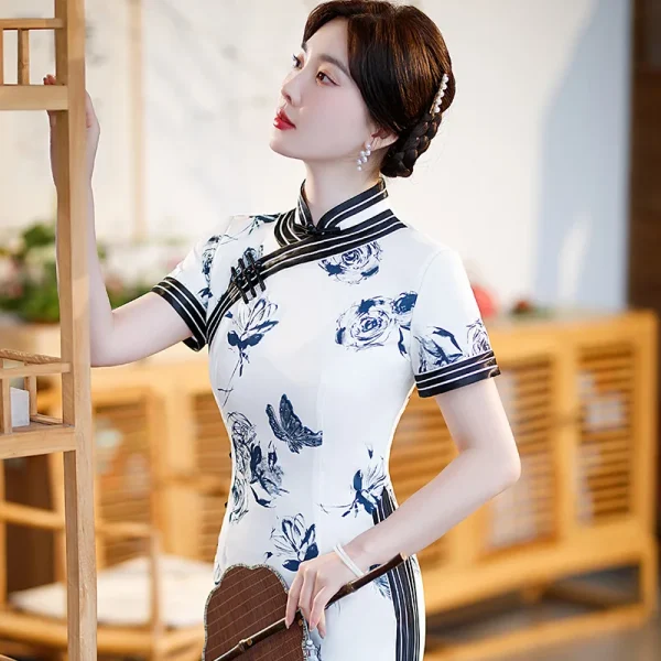 Kf Scdaee6c30a454d2da13ceabe1503c3c5t Yourqipao Summer White Cheongsam Retro Fashion Elegant Performance Modern Qipao Chinese Style Evening Wedding Dress For Summer White Cheongsam Retro Fashion Elegant Performance Modern Qipao Chinese Style Evening Wedding Dress for Women