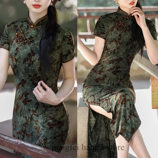 Kf Sce7590c203224f9a904476836cdd55ca0 2024 Autumn New Cheongsam Women S Elegant Qipao Jacquard Chinese Style Dress Vintage Mandarin Collar Qipao Autumn New Cheongsam Women's Elegant Qipao Jacquard Chinese Style Dress Vintage Mandarin Collar Qipao Sexy Vestidos