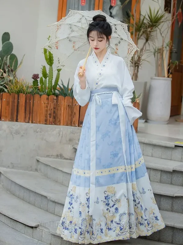 Kf Sd067356adfc7494fa930a27babb5e014s Water Horse Face Mamian Skirt Modern Hanfu Women S Chinese Traditional Dresses Ming Dynasty Spring Daily WATER Horse Face Mamian Skirt Modern Hanfu Women's Chinese Traditional Dresses Ming Dynasty Spring Daily Wear Mamianqun New