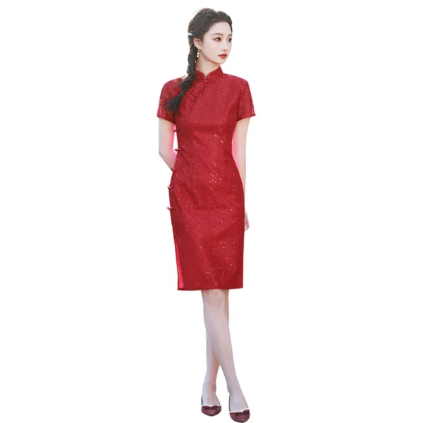 Kf Sd0898ca2a6634a91a6d9235f5655023ff Red Lace Improved Cheongsam Toast Dress Bridal Wedding Banquet Chinese Style Comfort Elegant Qipao Female Slim Red Lace Improved Cheongsam Toast Dress Bridal Wedding Banquet Chinese Style Comfort Elegant Qipao Female Slim Split Party Gown