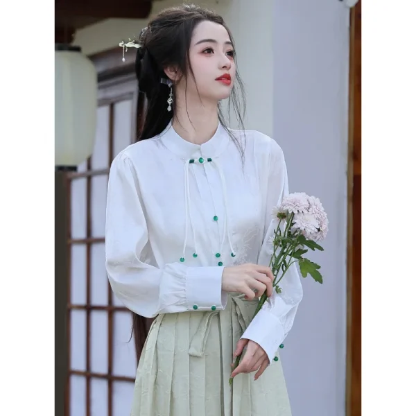 Kf Sd0e9d3865a7445098d6db950e94593e0a Women S White Shirt Horse Face Skirt Suit New Chinese Style Improved Hanfu Traditional Elegant Mamianqun Women's White Shirt Horse Face Skirt Suit New Chinese Style Improved Hanfu Traditional Elegant Mamianqun Evening Party Dress