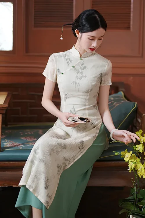 Kf Sd0fddc6441794bfa8401d8769c5b6124c Cheongsam yang Ditingkatkan Gaun Gaya Cina Baru Wanita Ao Dai Qipao Jaring Elegan Vestidos Kerah Mandarin Panjang Improved Cheongsams Gaun Gaya Cina Baru Wanita Ao Dai Qipao Jaring Elegan Vestidos Kerah Mandarin Panjang Cheongsams Costume