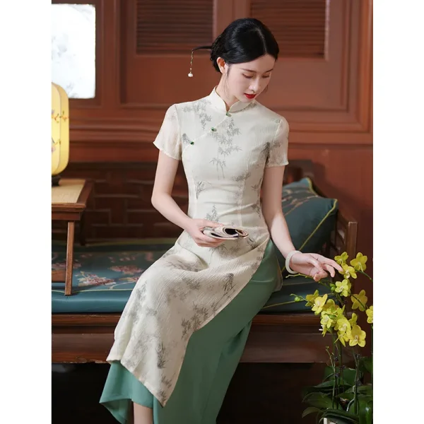 Kf Sd0fddc6441794bfa8401d8769c5b6124c Improved Cheongsams New Chinese Style Dress Women Ao Dai Qipao Elegant Mesh Vestidos Long Mandarin Collar Improved Cheongsams New Chinese Style Dress Women Ao Dai Qipao Elegant Mesh Vestidos Long Mandarin Collar Cheongsams Costume