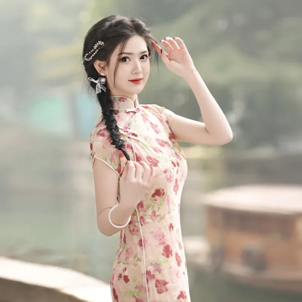 Kf Sd15947bac9124bb5b6b7b17088a00a3b5 Women Sweet Cute Long Cheongsam Summer Satin Vintage Dresses Elegant Chinese Traditional Dress Evening Party Printed Women Sweet Cute Long Cheongsam Summer Satin Vintage Dresses Elegant Chinese Traditional Dress Evening Party Printed Qipao