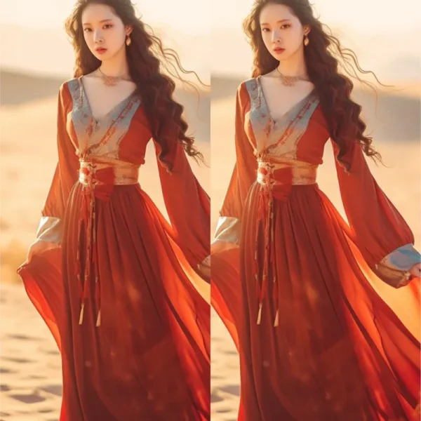 Kf Sd2db7558a87143d592eb26b72de99cf7v Ancient Costume Wide Sleeve Fairy Dress Song Dynasty Hanfu Female Adult Modified Version Of Red Thin Ancient costume wide sleeve fairy dress Song dynasty Hanfu female adult modified version of red thin