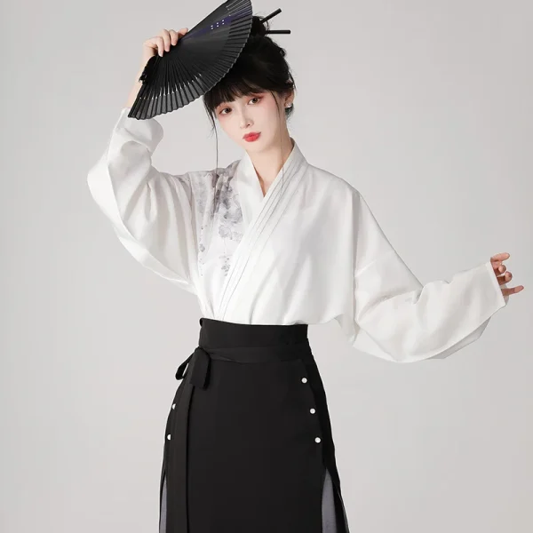 Kf Sd5c37b89604143c3b7752ebcdcc45ce8h Chinese Style Ink Painting Hanfu Dress Suit Cross Collar Blouse Black Pearl Horse Face Skirt Original Chinese Style Ink Painting Hanfu Dress Suit Cross Collar Blouse Black Pearl Horse Face Skirt Original and Improved Modern Hanfu