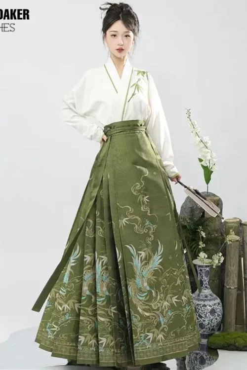 Kf Sd8e383a8789f4977a706105c342acdcbn Original Hanfu Chinese Style Costume Mamianqun Ming Dynasty Weaving Green Horse Face Skirt Two Piece Daily Original Hanfu Chinese Style Costume Mamianqun Ming Dynasty Weaving Green Horse Face Skirt Two-piece Daily Wear Modern Hanfu