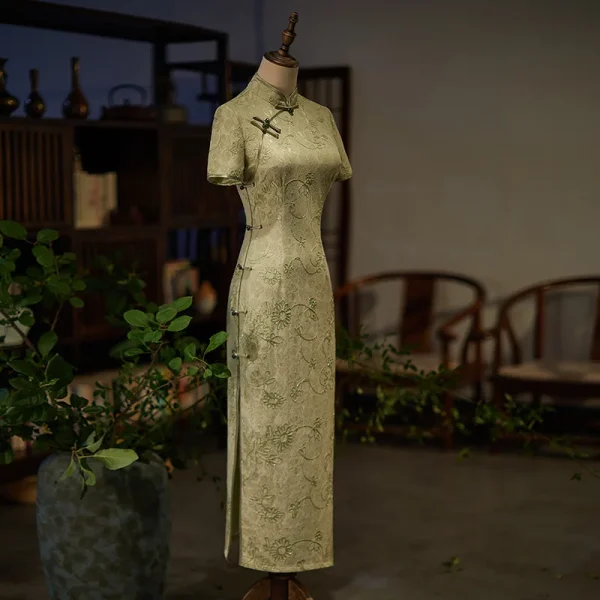 Kf Sd98a67df38e44d4f9fbd1ee819de36e8k 2023 Summer Autumn Long Cheongsam Beige Green Women Lace Dress Chinese Style Improved Qipao Slim Girl Summer Autumn Long Cheongsam Beige Green Women Lace Dress Chinese Style Improved Qipao Slim Girl Vintage Dresses