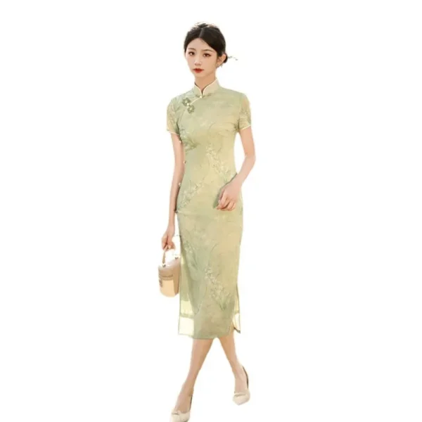 Kf Sda1231bd5800452aaaa9eed8de39a11ci Vietnam S Improved Long Aodai Cheongsam Skirt 2024 Spring Summer New Retro Ethnic Style Aodai Cheongsam Cheongsam Skirt Spring/Summer New Retro Ethnic Style Aodai Cheongsam Dress