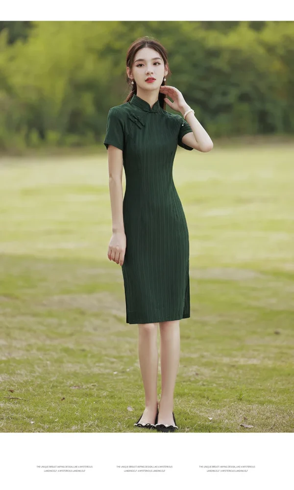 Kf Sda68665074274154bbf996755941cfbac 2024 Green Retro Cheongsam Women Short Sleeve Traditional Vintage Dress Elegant Costumes Slim Embroidery Qipao Chinoise Green Retro Cheongsam Women Short Sleeve Traditional Vintage Dress Elegant Costumes Slim Embroidery Qipao