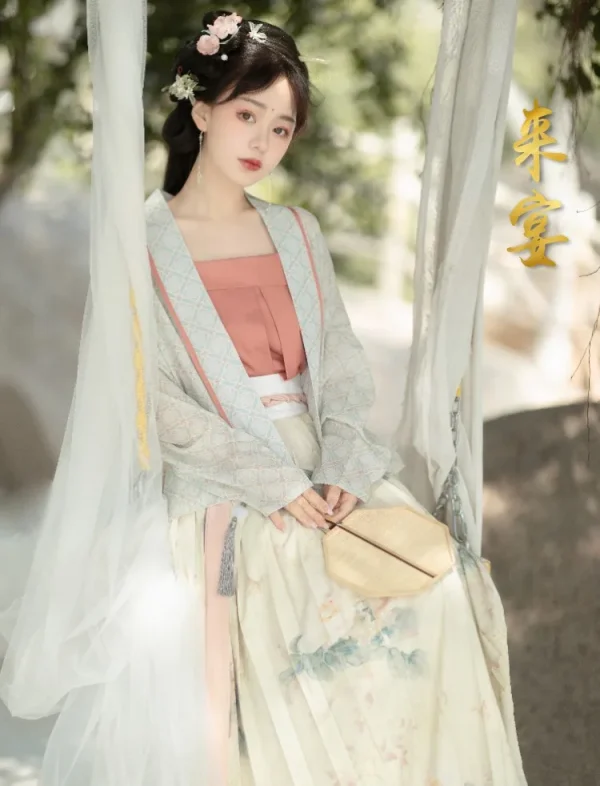 Kf Sdb1ce81631d84572931485893297ca5da Hanfu Trendy Song Dynasty Inspired Women S Summer Autumn Costume With Longgan Temple Long Shirt And Hanfu Trendy Song Dynasty-inspired Women's Summer Autumn Costume with Longgan Temple Long Shirt and Pleated Skirt