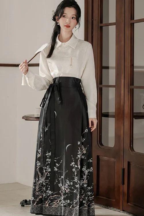 Kf Sdb205cd2131a44ac835aa317f0b61306t Spring Autumn Improved Hanfu Traditional Chinese Clothes Long Sleeve Shirt Printed Horse Face Skirt Elegant Novelty Spring Autumn Improved Hanfu Traditional Chinese Clothes Long Sleeve Shirt Printed Horse Face Skirt Elegant Novelty Mamianqun