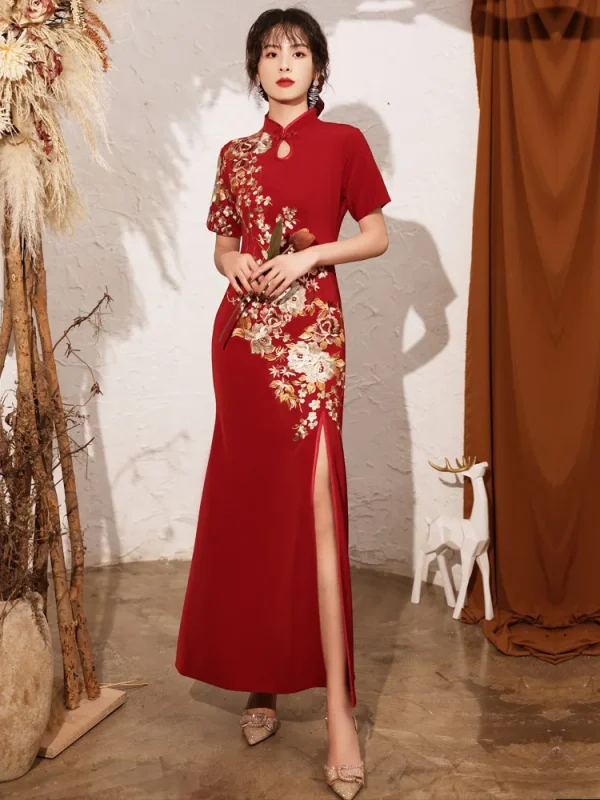 Kf Sdbf3f09f52494885aa48399ba8b6d9bdx Chinese Bride Wedding Dress Qipao Retro Classic Embroidery Applique Evening Party Dress Cheongsam Sexy Mermaid Split Chinese Bride Wedding Dress Qipao Retro Classic Embroidery Applique Evening Party Dress Cheongsam Sexy Mermaid Split Vestidos