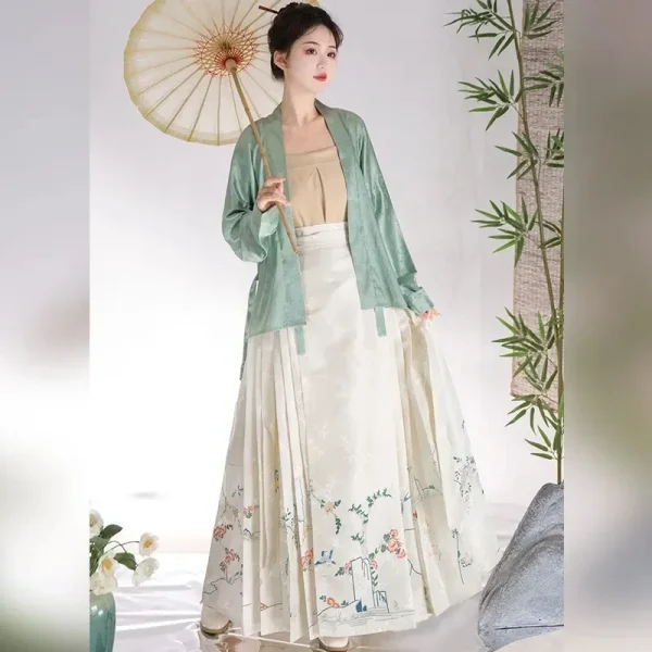 Kf Sdcb22b4f0e4c4d74bbc4160c09728346e Water Horse Face Skirt Hanfu Mamianqun Skirts Women S New Chinese Traditional White Ming Dynasty Print Horse Face Skirt Hanfu Mamianqun Skirts Women's New Chinese Traditional White Ming Dynasty Print Dresses Spring and Autumn