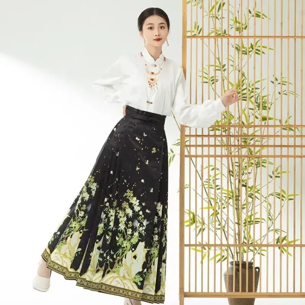 Kf Sddb3da40818d410aa2afb34ebc66922ai Hanfu Young Girls Dresses Chinese Style Costume Mamianqun Horse Face Skirt Improved Ming Dynasty Ancient Traditional Hanfu Young Girls Dresses Chinese Style Costume Mamianqun Horse Face Skirt Improved Ming Dynasty Ancient Traditional Daily Wear