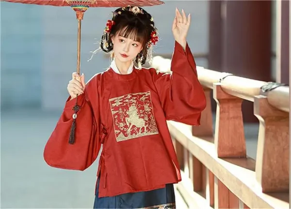 Kf Sdedb3f5f80094c2692b232cc50aff990g Weaving Gold Horse Face Skirt Set 2024 New Hanfu Women S Ming Dynasty Round Neck Large Weaving Gold Horse Face Skirt Set New Hanfu Women's Ming Dynasty Round Neck Large Front Embroidered Pipa Sleeve