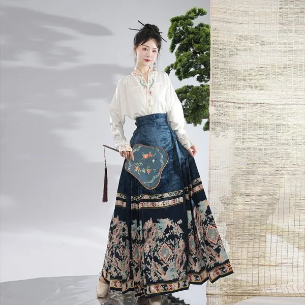 Kf Sdffc801569094babac524fd0074c8ed3y New Chinese Style Ming Improved Hanfu Women Horse Face Skirt Sets Chinese Traditional Dress Costume New Chinese Style Ming Improved Hanfu Women Horse-face Skirt Sets Chinese Traditional Dress Costume ханьфу Vestidos Para Mujer