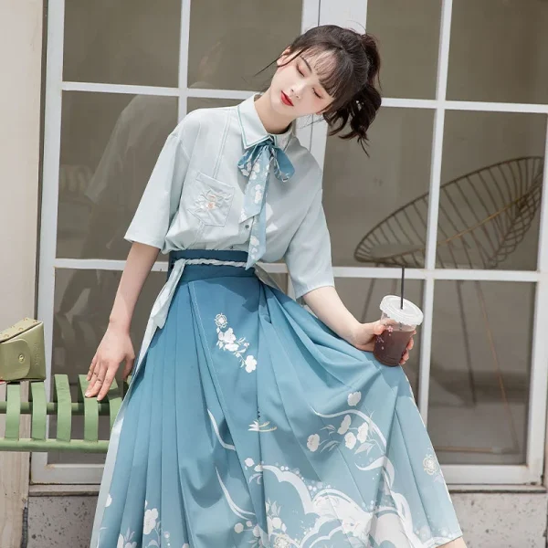 Kf Se03eccd4ef08411b8ed8fbb1a937bd96y Horse Face Skirt Hanfu Original Chinese Style Women S Traditional Dress Modern Shirt Embroidered Skirt Set Horse Face Skirt Hanfu Original Chinese Style Women's Traditional Dress Modern Shirt Embroidered Skirt Set Daily Dance Costume