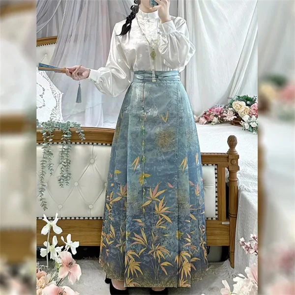 Kf Se10c154096504387815a0bcfb8c5f4b1r Ming Dynasty Hanfu Horse Face Skirt Women Pleats Skirt Black Blue Red Shirt Skirt Sets Chinese Ming Dynasty Hanfu Horse Face Skirt Women Pleats Skirt Black Blue Red Shirt+Skirt Sets Chinese Traditional Hanfu Skirt Plus Size