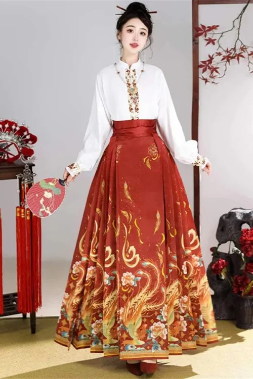 Kf Se22d5b97db7f48de8c0c26656f23d12dh Original Hanfu Skirt Set Women Elegant Chinese Style Mamianqun Embroidery Horse Face Skirt And Blouse Suit Original Hanfu Skirt Set Women Elegant Chinese Style Mamianqun Embroidery Horse Face Skirt And Blouse Suit