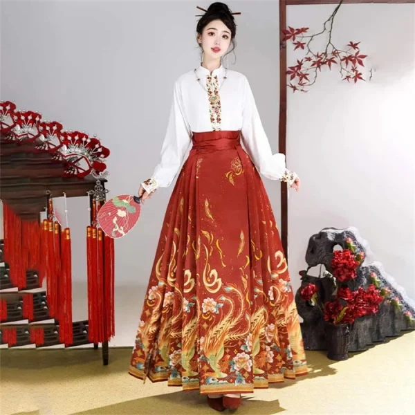 Kf Se22d5b97db7f48de8c0c26656f23d12dh Original Hanfu Skirt Set Women Elegant Chinese Style Mamianqun Embroidery Horse Face Skirt And Blouse Suit Original Hanfu Skirt Set Women Elegant Chinese Style Mamianqun Embroidery Horse Face Skirt And Blouse Suit