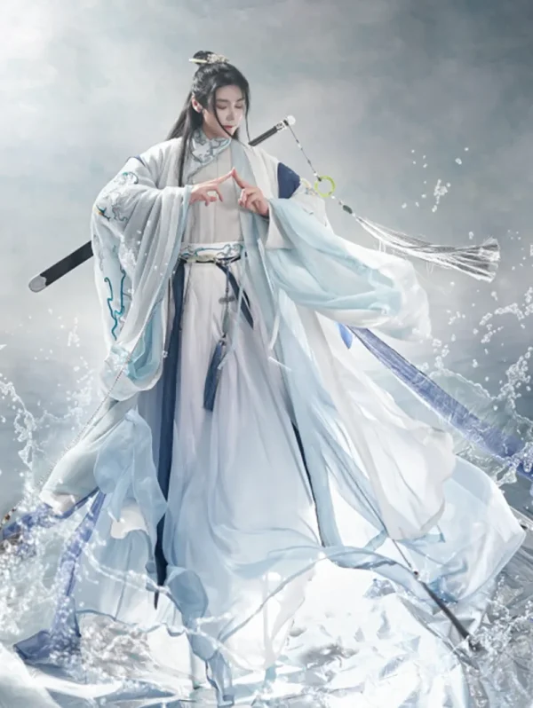 Kf Se28a97259301480a8e47b3bd6b181ea0t Large Size Hanfu Men Ancient Chinese Hanfu Male Halloween Scholar Knight Cosplay Costume Blue White Hanfu Large Size Hanfu Men Ancient Chinese Hanfu Male Halloween Scholar Knight Cosplay Costume Blue&White Hanfu Gown 4pcs Set Women