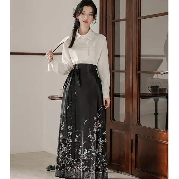 Kf Se362c68c509c483f98480afb59186e56y Traditional Chinese Clothes Autumn Improved Hanfu Long Sleeve Shirt Printed Horse Face Skirt Elegant Novelty Mamianqun Traditional Chinese Clothes Autumn Improved Hanfu Long Sleeve Shirt Printed Horse Face Skirt Elegant Novelty Mamianqun