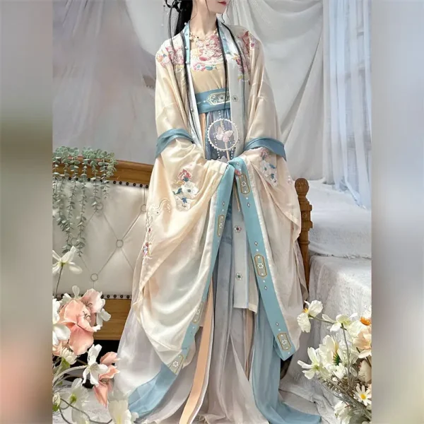 Kf Se4c4f2ce72ce4f18893b7c82c1c9dd6a0 Chinese Song Dynasty Ke Zi Skirt Heavy Industry Embroidery Integrated Waist Length Large Sleeve Hanfu Stage Chinese Song Dynasty/Ke Zi Skirt Heavy Industry Embroidery Integrated Waist Length Large Sleeve Hanfu Stage Performance Dress