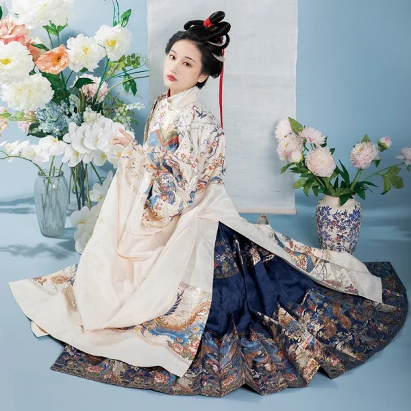 Kf Se5327ca1da42445bb12f2564ac81c132f Fengjianlin Original Ming Dynasty Imitation Makeup Flower Horse Face Skirt Women Chinese Traditional Embroidery Hanfu Skirts Original Ming Dynasty Imitation Makeup Flower Horse Face Skirt Women Chinese Traditional Embroidery Hanfu Skirts