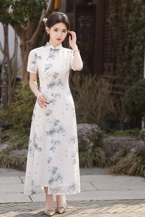 Kf Se61bf655b7604196ad7e689b026b211dy Elegant Print Floral Aodai Qipao Women Traditional Chinese Sexy High Split Cheongsam Evening Party Dress Elegant Print Floral Aodai Qipao Women Traditional Chinese Sexy High Split Cheongsam Evening Party Dress