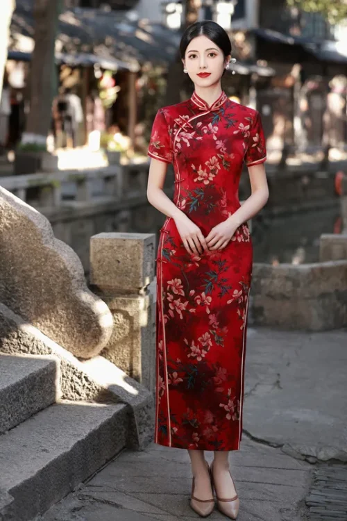 Kf Se79c3e5a66184970a60d5cd5f591a422p Yourqipao Chinese Traditional Cheongsam Long Banquet Daily Qipao Mother S Wear Dress For Women Chinese Traditional Cheongsam Long Banquet Daily Qipao Mother's Wear Dress for Women