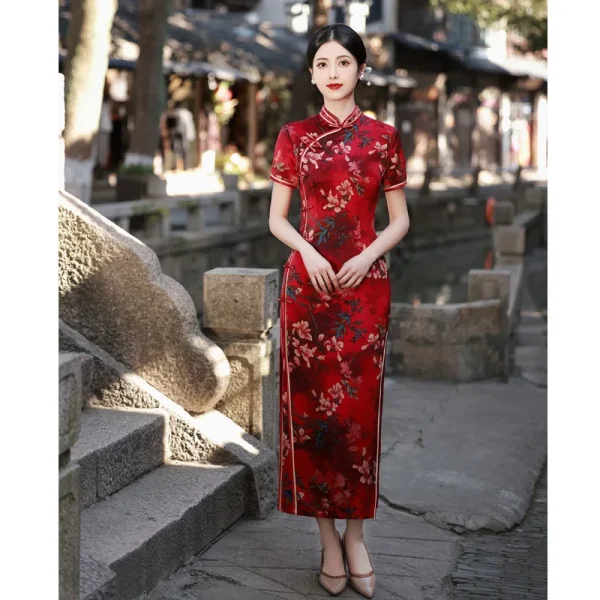 Kf Se79c3e5a66184970a60d5cd5f591a422p Yourqipao Chinese Traditional Cheongsam Long Banquet Daily Qipao Mother S Wear Dress For Women Chinese Traditional Cheongsam Long Banquet Daily Qipao Mother's Wear Dress for Women