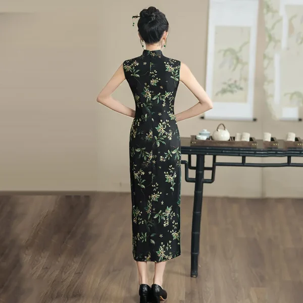 Kf Se9575e295ab44ff393362c4f1a2f690fy Black Print Improved Long Cheongsam Women Elegant Slim Dress Plus Size Chinese Style Long Sleeve Retro Black Print Improved Long Cheongsam Women Elegant Slim Dress Plus Size Chinese Style Long Sleeve Retro Qipao S To 3XL