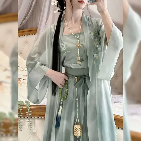 Kf Sea20f77adb9a469ab13a35a6afe0de20e Chinese Hanfu Dress Women Cosplay Costume 2024 Ancient Printed Green Yellow Vintage 3pcs Sets Hanfu Song Chinese Hanfu Dress Women Cosplay Costume 2024 Ancient Printed Green Yellow Vintage 3pcs Sets Hanfu Song Dynasty Plus Size XL