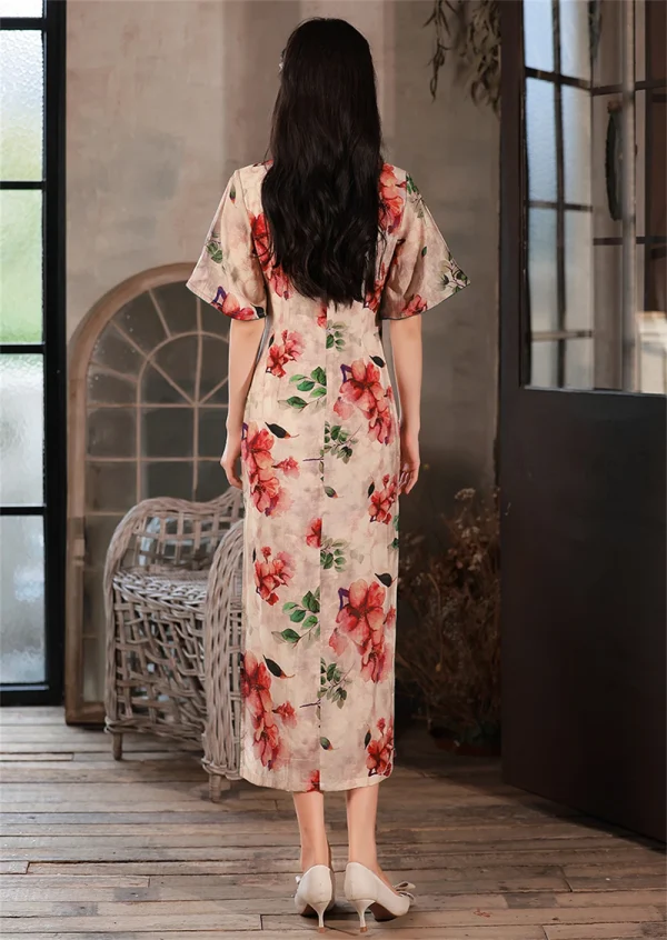 Kf Seb261dd2ff6d44c4815c34a59b9397a0u Summer Silky Vintage Floral Print Cheongsam Breathable Improved Qipao Dress Young Girl Elegant Traditional Evening Gown Summer Silky Vintage Floral Print Cheongsam Breathable Improved Qipao Dress Young Girl Elegant Traditional Evening Gown Vestidos