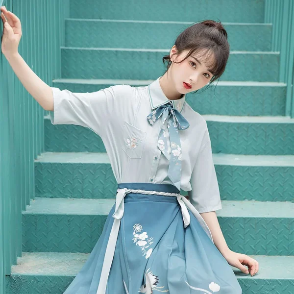 Kf Sed26e3cf3f854e789531ac9d7c9a5001m Horse Face Skirt Hanfu Original Chinese Style Women S Traditional Dress Modern Shirt Embroidered Skirt Set Horse Face Skirt Hanfu Original Chinese Style Women's Traditional Dress Modern Shirt Embroidered Skirt Set Daily Dance Costume