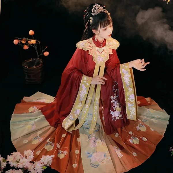 Kf See4f72d2247d40c691147fb471ac788fl 2 Colors Chinese Traditional Hanfu Women Ming Dynasty Cloud Shoulder Horse Face Skirt Printing Folk Fairy 2 Colors Chinese Traditional Hanfu Women Ming Dynasty Cloud Shoulder Horse Face Skirt Printing Folk Fairy Dance Cosplay Dress