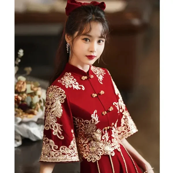 Kf Seed6d34181d3407d87a85b650f6223a7z Traditional Red Bridal Dress Chinese Wedding Cheongsam Vintage Elegant Toast Clothing Modern Evening Party Gown Qipao Traditional Red Bridal Dress Chinese Wedding Cheongsam Vintage Elegant Toast Clothing Modern Evening Party Gown Qipao Vestido