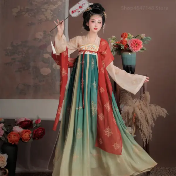 Kf Sefe51824da3249a78ef72a4bc220b898x Women S Chinese Style Dance Clothes Magnificent Embroidery Tang Dynasty Hanfu Elegant Temperament Lady Chic Ancient Women's Chinese Style Dance Clothes Magnificent Embroidery Tang Dynasty Hanfu Elegant Temperament Lady Chic Ancient Costume