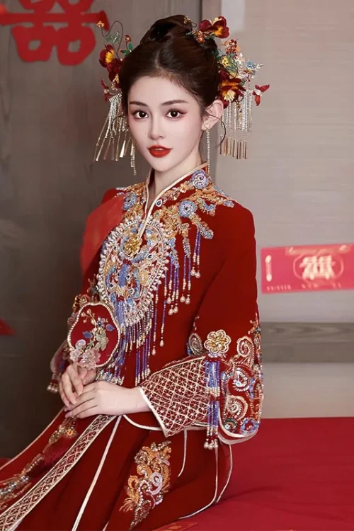 Kf Sf021a9fe6e934425853d90281191b6ddg Chinese Traditional Women Velour Wedding Dress Cheongsam Oriental Clothing Vestido Sequins Beading Tassels Embroidery Qipao Chinese Traditional Women Velour Wedding Dress Cheongsam Oriental Clothing Vestido Sequins Beading Tassels Embroidery Qipao