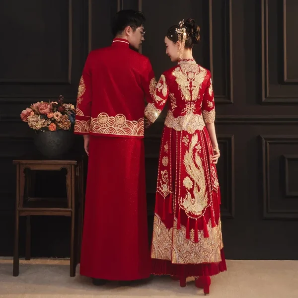 Kf Sf0472156134c4d7097ec4848326b7b20y Xiuhe Retro Chinese Wedding Dress Embroidery Traditional Cheongsam Vintage Red Formal Qipao Women Man Oriental Style Xiuhe Retro Chinese Wedding Dress Embroidery Traditional Cheongsam Vintage Red Formal Qipao Women Man Oriental Style Plus Size