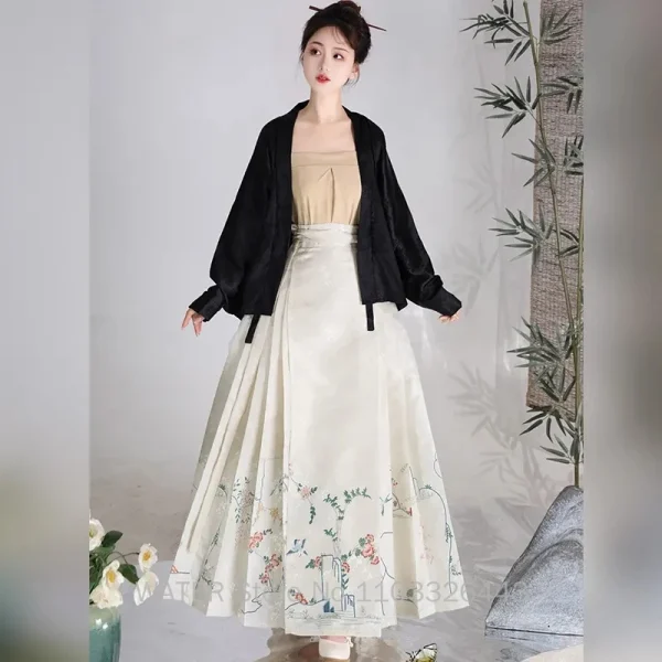 Kf Sf06eb9e72343497d8d00d0827b7f31024 Water Horse Face Skirt Hanfu Mamianqun Skirts Women S New Chinese Traditional White Ming Dynasty Print Horse Face Skirt Hanfu Mamianqun Skirts Women's New Chinese Traditional White Ming Dynasty Print Dresses Spring and Autumn