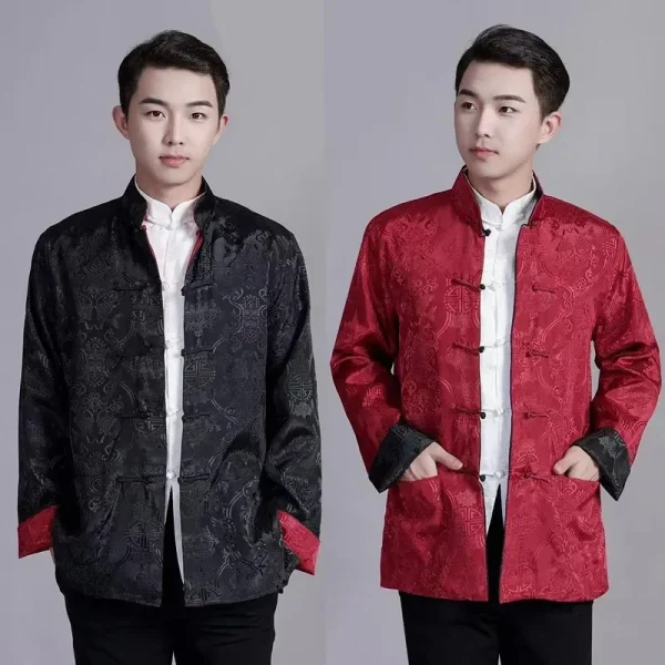 Kf Sf24464f1bc944f18875333e7fa01c434e Chinese Traditional Uniform Top Kungfu Shirt For Men Tang Suit Jacket Mens Two On Each Side Chinese Traditional Uniform Top Kungfu Shirt for Men Tang Suit Jacket Mens Two On Each Side Towards The Bottom Of The Shirts